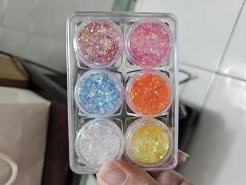 Product Review of Gel Lấp Lánh Phấn Mắt, Thiết Kế Dễ Thương Và Đầy Màu Sắc, 6 Lọ / Bộ, Thích Hợp Cho Sân Khấu, Mặt, Tóc, Cơ Thể Và Móng Tay, Không Cần Keo, Kim Sa Hình Trái Tim, Ngôi Sao, Mặt Trăng from L**i n** ** 1