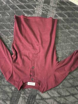 Product Review of Áo thun dài tay xẻ cúc chất thun gân Hàn dày mịn co giãn lót cotton Coolme Nữ Top from C**g 0