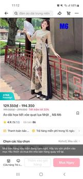 Product Review of Áo dài họa tiết xòe quạt lụa Nhật _ Mã M6 from C**a 0