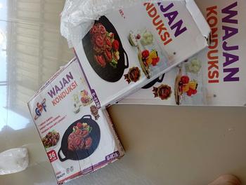 Product Review of WAJAN KONDUKSI GSF - WAJAN SERBAGUNA SOLUSI TANPA MINYAK UKURAN 34 - 36 DAN 38 CM ANTI LENGKET Alat Baja Pan Teflon from m**🤍 0