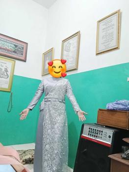 Product Review of Kinan Gaun Lebaran 2025 Gamis Brukat Dress Pesta Wanita Kondangan Muslim Remaja Bridesmaid Gaun Seragaman Dewasa Mewah Muslimah Simple Midi from T**i 1