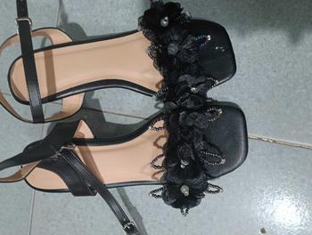 Product Review of G04 Giày cao gót đế vuông quai voan đá 5 phân, sadal nữ quai bèo óng ánh. Shoes vừa hạt DéP Quai Hậu Jean from 💗** G** 3**💞 0