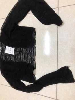 Product Review of Áo khoác cardigan croptop dài tay nữ vải len lưới hoa xuyên thấu khoác áo kiểu đầm hở sang chảnh G649 Nhung Women Ren Viền Ren Màu Đen Voi from T**) 0