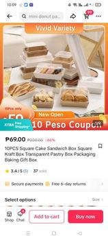 Product Review of 10PCS Square Cake Sandwich Box Square Kraft Box Transparent Pastry Box Packaging Baking Gift Box from o**o 0