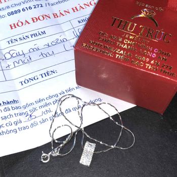 Product Review of Phụ kiện Dây chuyền mì xoắn khúc 1li +Mặt trụ - Bạc thật Thu Trúc cho Phụ nữ Trang Sức from 𝒦** 𝒜** ** 0