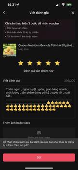 Product Review of Hộp Granola Hạt Ngũ Cốc Các Túi Nhỏ 50g (Hộp 10 Gói) - Vị Truyền Thống - Hạt Ngũ Cốc Premium By OLABEN NUTRITION from J**8 0
