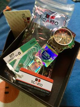 Product Review of Ticarto Quartz Watch Stainless Steel  Watch WaterProof Pointer Fashion Pair Watch#4800 from サ**ボ 0