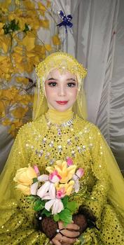 Product Review of Crown / Bando Pengantin / Hiasan Kepala / Aksesoris Wedding / Bando Mutiara Permata / Headpiece, Mahkota Perempuan Putih Rose Biru Gold Pink from R**💄 0