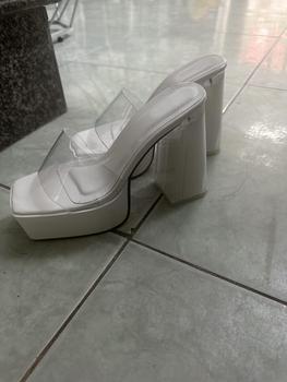 Product Review of (lùi size chân gầy)Dép Guốc nữ 12p -cao gót mũi vuông quay ngang trong mềm đúp trước 3cm. from t**3 3