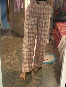 Product Review of Celana Tartan Wanita Panjang Kulot Kotak-Kotak Casual Kancing Depan 1099 from 2**s 0