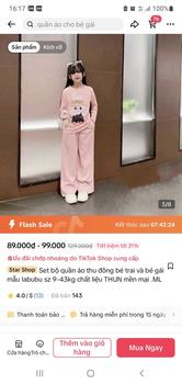 Product Review of Set bộ quần áo thu đông bé trai và bé gái mẫu labubu sz 14-45kg chất liệu DA CÁ  mền mại .L.N from P**n N**c H** A** 🌷** 0