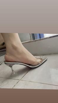 Product Review of (FORM NHỎ- LẤY LÊN 1 SIZE)Giày cao gót phale đá mặt trời bít mũi 9cm/7cm HALEY STORE mika trong suốt đi chơi đi tiệc đi làm đám cưới kỉ yếu from S** K**Ẻ V**. 2