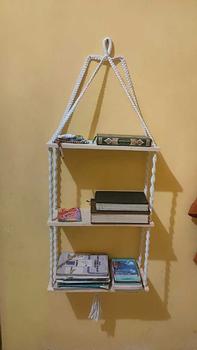Product Review of Macrame ambalan Kayu - Rak dinding 3 susun - Dekorasi kamar - Tempat make up Dipasang di Dinding from b**5 0