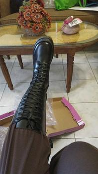 Product Review of PINKEY P052 Sepatu Boots Wanita Sepatu Martin Tinggi Sebetis Shoes from e**e 0