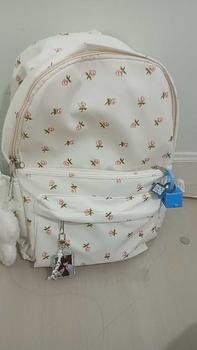 Product Review of GUCSELECTED(B1908) กระเป๋าเป้ไนล่อนลายดอกไม้ ใบใหญ่**มีของแถมที่ห้อยน้องหมี** from u**7 0
