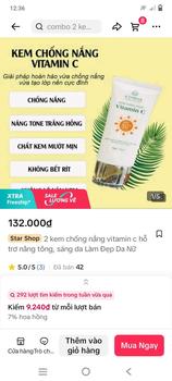 Product Review of Kem chống nắng vitamin C phù hợp với mọi loại da nâng tông , hỗ trợ sáng da kèm quà Làm Đẹp Da Skincare from ú** e** 0