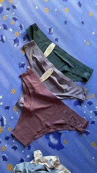 Product Review of 3pcs Victoria`s Spring/ Sweet Women High Quality Seamless Panty Mid-waist Semi Tback  Plain Fabric Silk Womenswear Comfort Soft from M**a 0