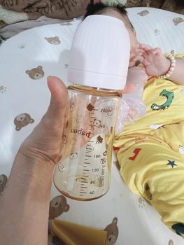 Product Review of Tặng thêm núm Bình sữa babuu cổ rộng PPSU hoạ tiết gấu trắng 90ml/180ml/280ml from 🖤**🖤 1