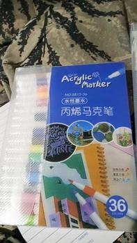 Product Review of （Free gift）24/36/48/60/80 Colors DIY Acrylic Marker Pen Set Highlighter Markers Painting for Rock Glass Children's DIY from J** 2
