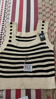 Product Review of (MUA TRÊN LIVE NHẬN NGAY) Áo Croptop Len 2 Dây Bản To Quảng Châu Dệt Kim Kẻ Ngang Women Cổ Tròn Nhung from L**h ** 0