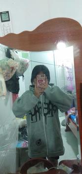 Product Review of Áo nỉ hoodie form rộng tay bồng phối vai Nữ Top Women in 2 mặt - Chữ Chảy from T**o V** 1