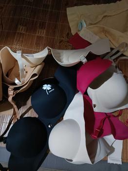 Product Review of Q01- combo 3 áo su lá đúc non mút dày 2cm đệm bàn tay - có lẻ 1 áo Voi Nữ Tim Women Bra Nhung Kem áo ngực áo ngực nữ áo lót from t**6 3