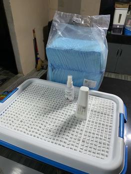 Product Review of PET GROCER Dog Training Potty Pad (With Stand) Dog Poop Tray Pet Toilet Dog Toilet Pet Dog Cat Toilet Dog Poop Tray Litter Box Dog Pee Pad Tray Pet Poop Tray from L**a 0