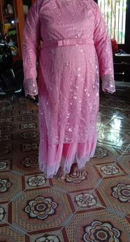 Product Review of MAXI ALMIRA / 4 UKURAN / M / L / XL / XXL / GAMIS KONDANGAN / GAMIS TILE MUTIARA / FASHION GAMIS WANITA Panjang Dalaman Muslim Pita Dress Pesta Kombinasi Remaja from S**s 0