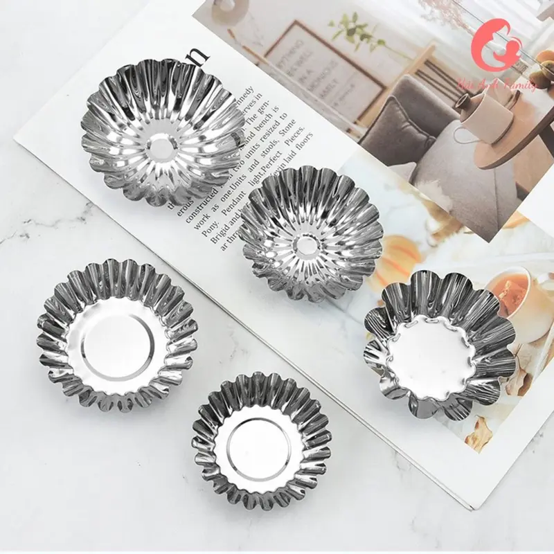 Khuôn Bánh Tart Trứng Lượn Sóng Cao Cấp Rộng 7,2cm 2