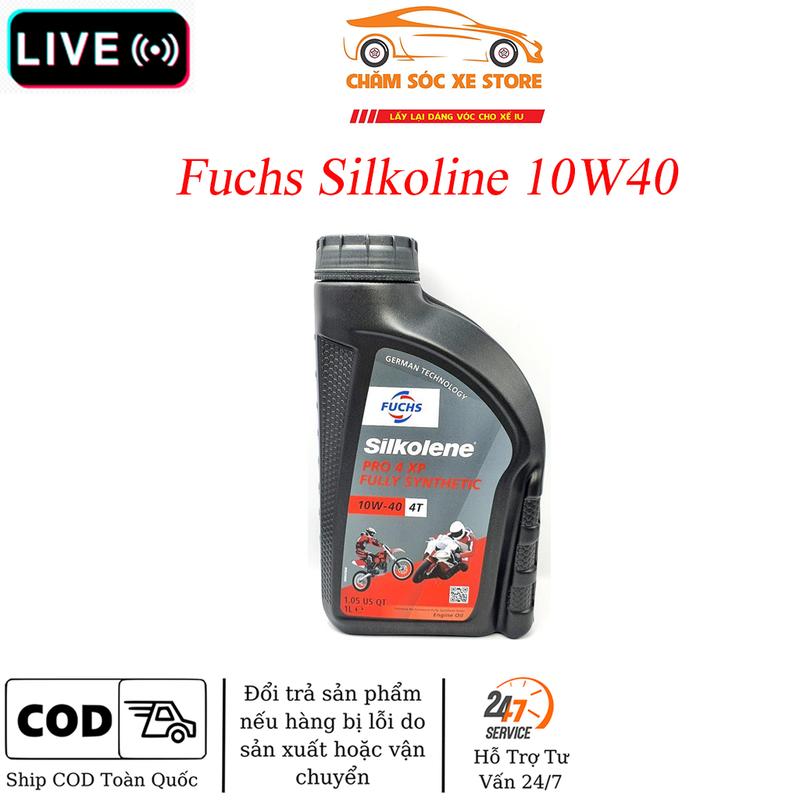 LIVE Dầu Nhớt Fuchs Silkoline Pro 4 10W40 dành cho xe số và côn tay không kèm quà Có Chiết Lẻ