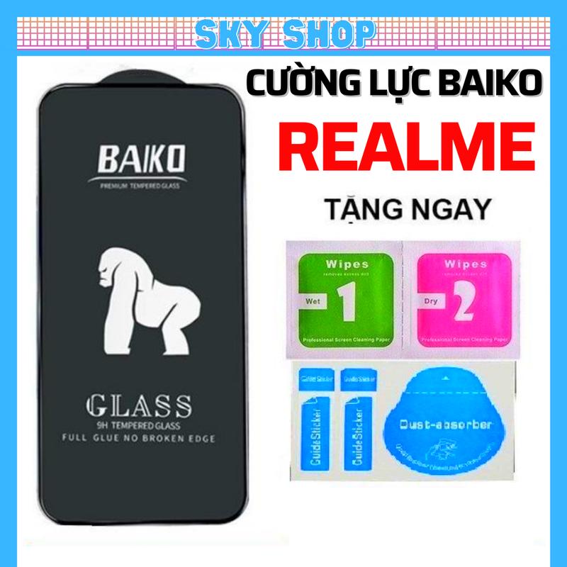 Kính Cường lực Baiko dành cho điện thoại Realme GT Neo 2 Pro 2T 3 5 SE Q3s Q3 Q3i Pro Q2 Q5 5G 6 7 8 9 9i Pro 10 Realme C3 C3i C11 C12 C15 C17 C20 C21-Y C25 C25s C25Y C30s C33 C35