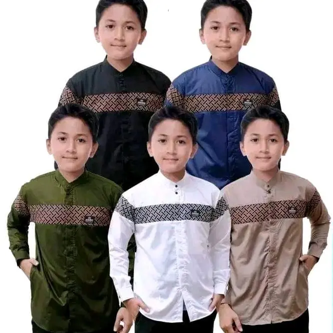 Baju Koko Anak Kobata Lengan panjang SD-SMP Full Katun Remaja Muslim Lembut Nyaman
