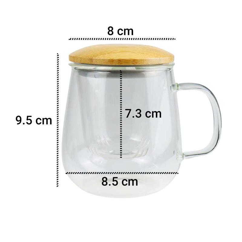 One Two Cups Gelas Cangkir Teh Tea Cup Mug with Infuser Filter Dengan Tutup Kayu Yang Elegant dan Mewah Dengan Kapasitas 360ml dan 420ml 6