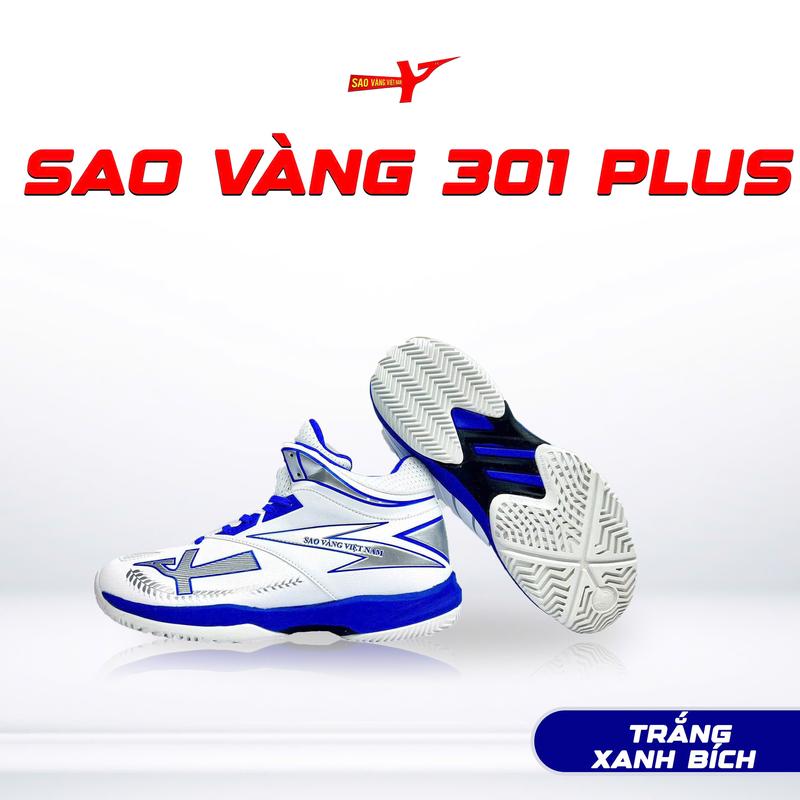 Giày bóng chuyền sao vàng Việt Nam 301 plus trắng xanh - giày thể thao - Sneaker 5