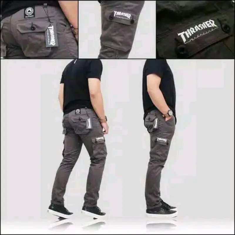 Celana Panjang Cargo Pria Katun Combed Slim Fit Dewasa - Celana Panjang Cargo strech Premium 2