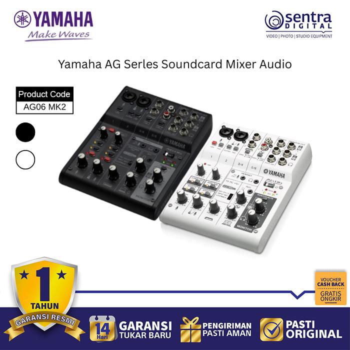 Gambar Yamaha AG06 MK2 6 Input USB Audio Mixer Soundcard Streaming Console Phantom Power & DSP Effects dari Sentra Digital Kota Surabaya Tokopedia
