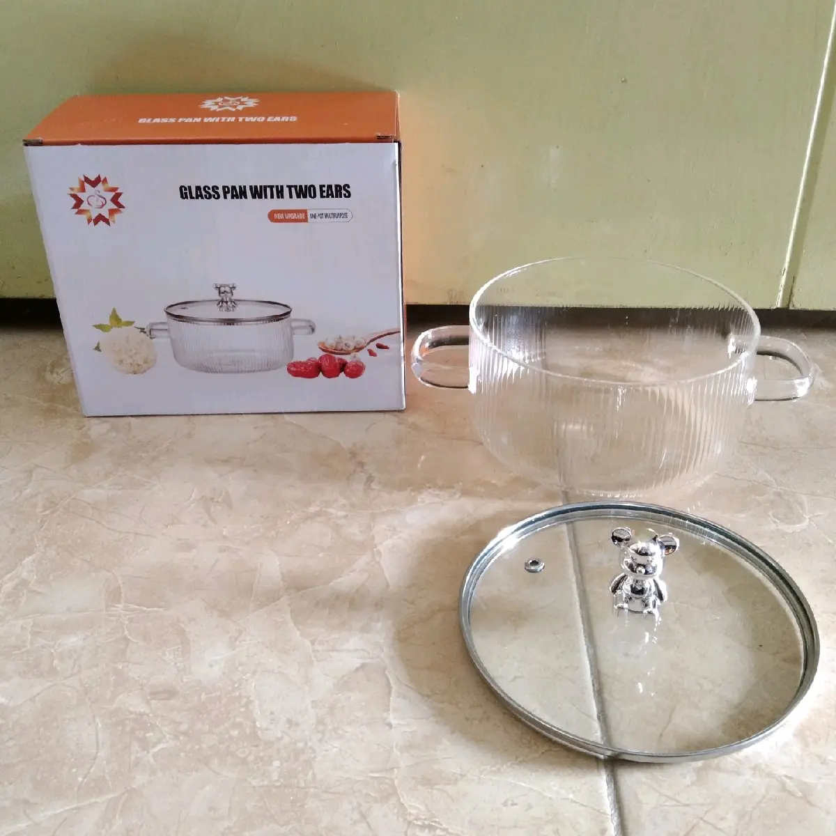 Panci Kuah Kaca Tutup Beruang 16 Cm