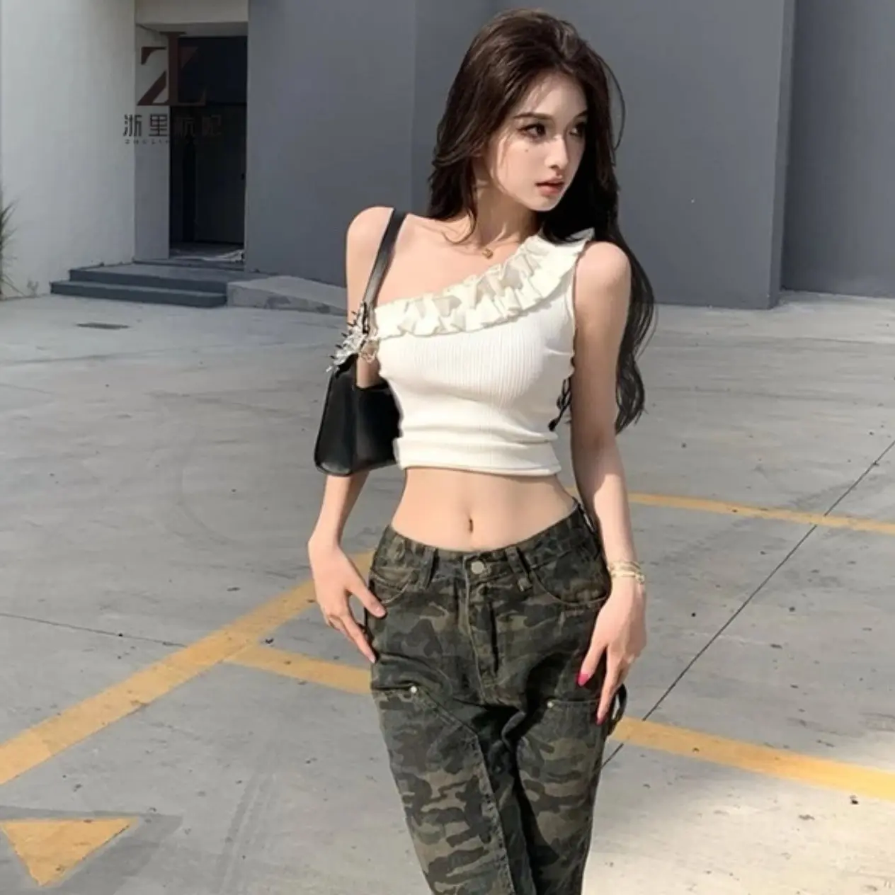 ￼Áo Bra Nữ Cotton Tăm Chéo Vai Viền Nhún Tiểu Thư Siêu Xinh mã 01
