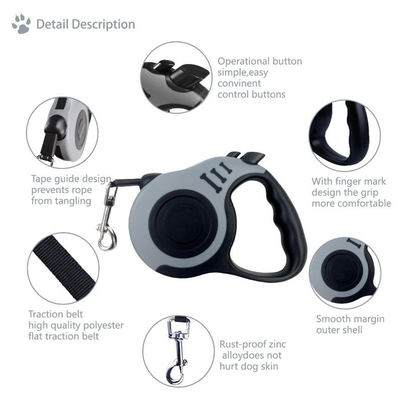 Product Introduction of New 3/5 M Retractable Dog Leash Telescopic Automatic Dog Tape Roulette Durable Puppy Walking Leads 14