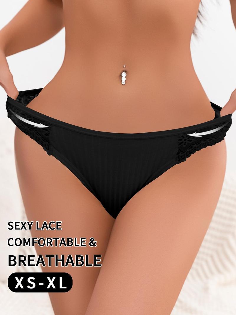 Product Introduction of Women's Solid Color Lace Panty, Soft Comfy Breathable Knicker for Daily Wear, Underwear for All Seasons 6