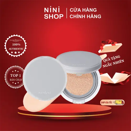 Phấn Nước Che Phủ Hoàn Hảo, Mỏng Nhẹ Tự Nhiên Romand NU Zero Cushion SPF24/PA++ 15g - Ninishop Cosmetic Trang Điểm