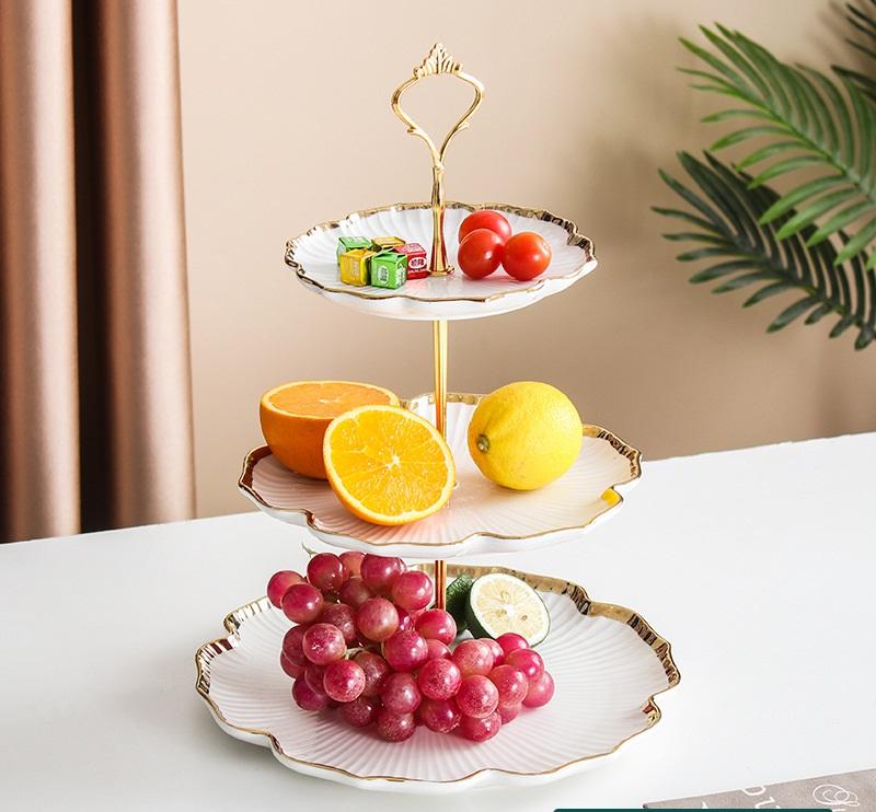 Product Introduction of Khay Mứt 3 Tầng Thương Hiệu Chất Liệu Sứ Tráng Men Cao Cấp, Khay Đựng Sang Trọng, Để Hoa Hỏa, Bánh Kẹo 12