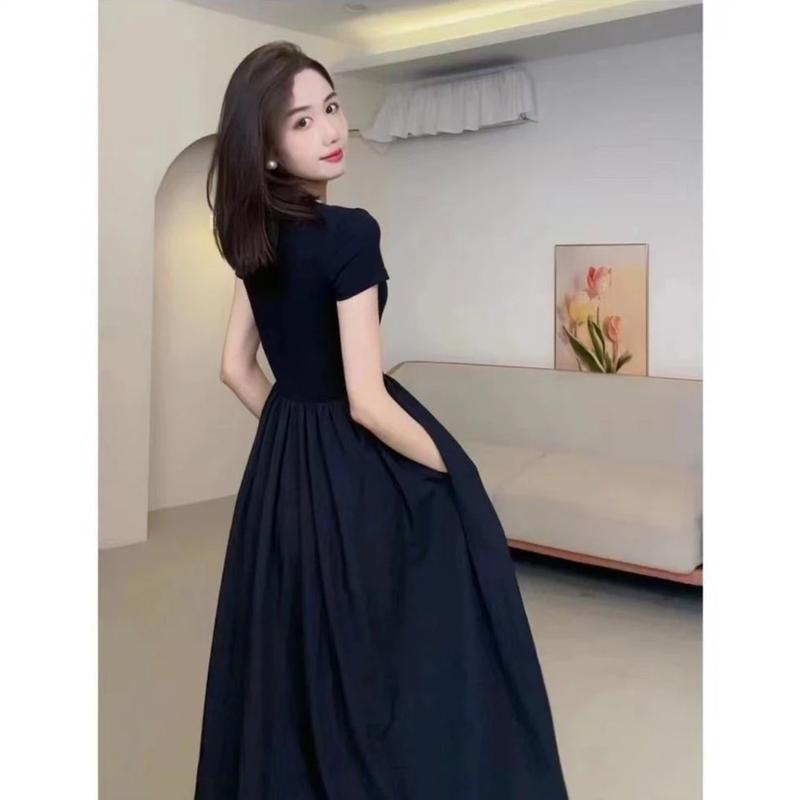 Product Introduction of TT108 Váy cổ vuông phối thô cộc tay vạt v váy xinh dễ thương Đầm Nữ Dress Women Kem Voan 12
