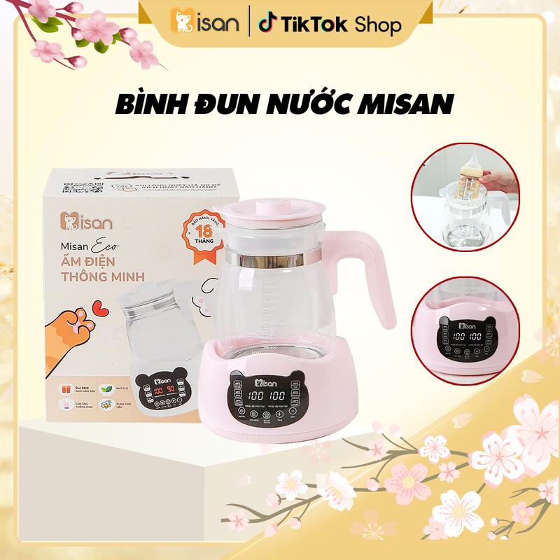   Misan  Bình Đun Nước Pha Sữa Misan Đa Chức Năng Điều Chỉnh Nhiệt độ Và Giữ ấm Dung Tích 1300ml Tặng Khay Hâm Sữa Tiệt Trùng  Tặng Cốc Hâm Sữa Và Gói Tẩy Cặn Canxi  
