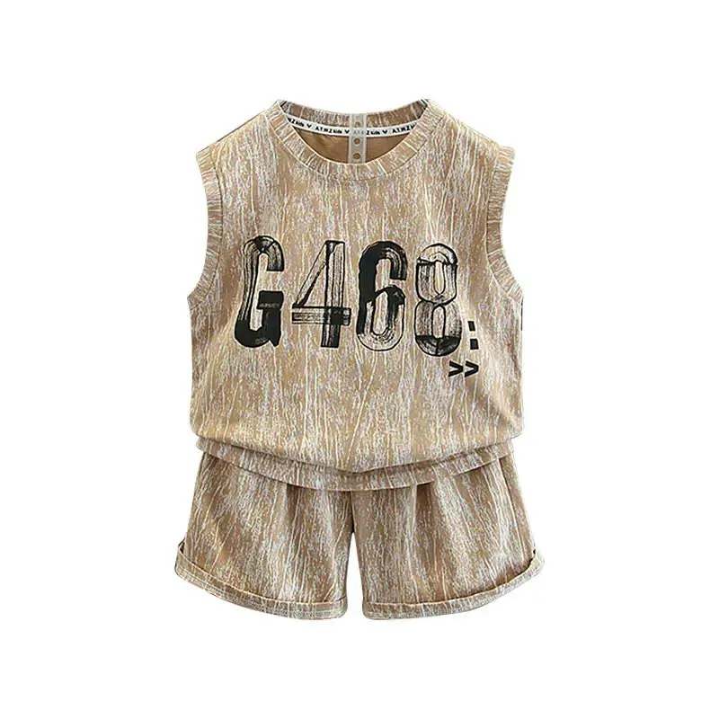 Bộ quần áo ba lỗ dành cho bé trai 14-45kg mẫu G468. Chất liệu co dãn, thoáng mát. 5