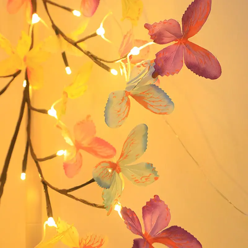 LED Butterfly Willow Vine Fairy String Light, 1 Count USB Powered String Light with 8 Lighting Modes & Remote Control, Decorative Light for Home Party Wedding 3