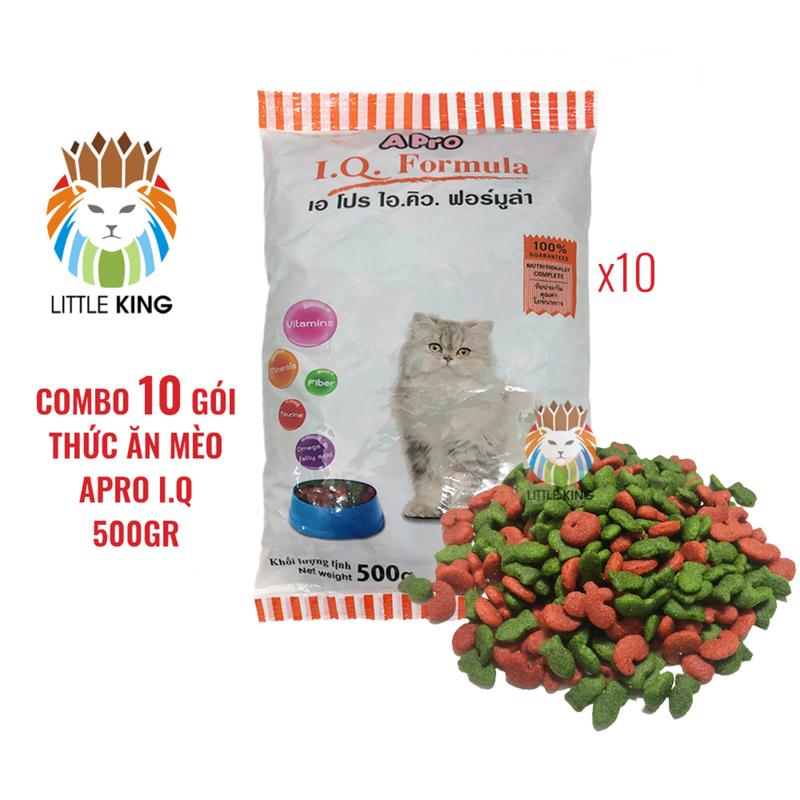 Combo 10 gói Thức ăn cho mèo Apro IQ Formula 500g hạt cho mèo giá rẻ bổ sung vitamin rau củ