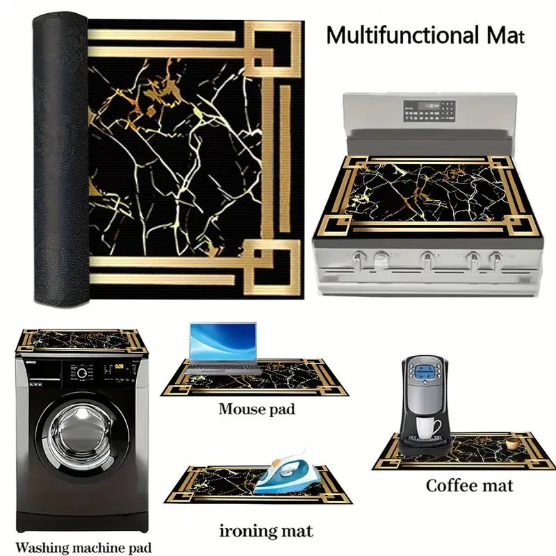 Luxury Style Kitchen Countertop Mat, Non-slip Dust-proof Kitchen Countertop Mat, Kitchen Decor Supplies for Table, Stove, Washer, Fridge, Dishwasher 5