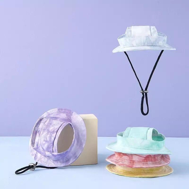 Product Introduction of Puppy Kitten Hat Corgi Cat Bucket Hat Dog Hat Thin Summer Sun Protection Summer Sun Shade Anti-Strangulation Ears 7