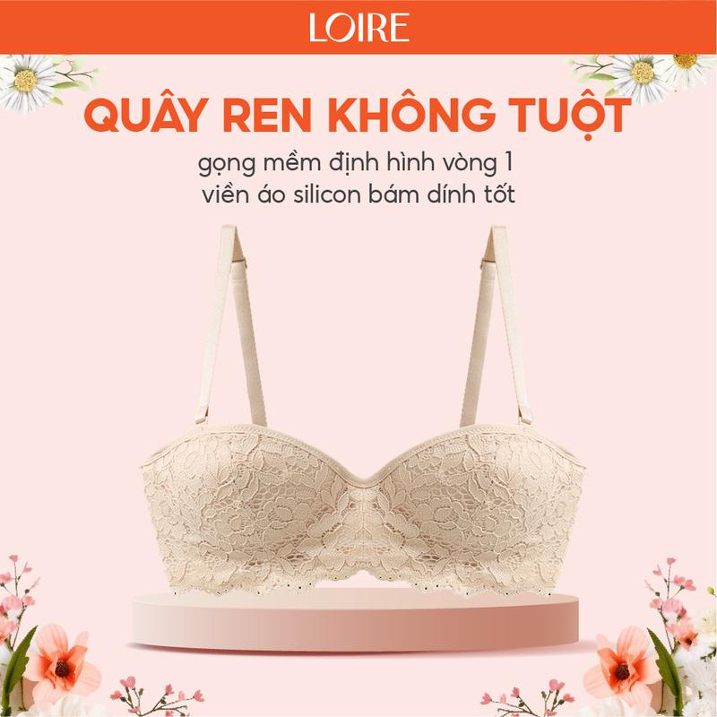 Áo Quây Không Dây Ren Loirechic Chất Liệu Cotton Phối Ren Cao Cấp, Có Gọng, Đệm Mỏng, Chống Tụt tuột BRQ07 Bra Nữ Women